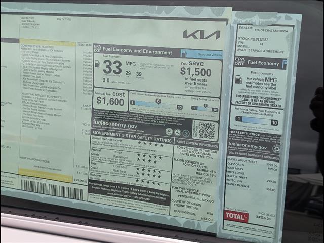 new 2025 Kia K4 car, priced at $27,800