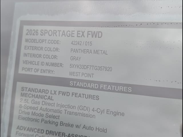 new 2026 Kia Sportage car, priced at $31,610