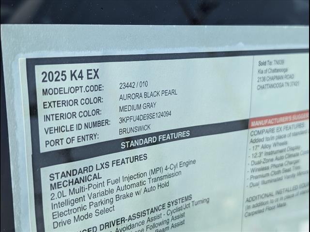 new 2025 Kia K4 car, priced at $24,140