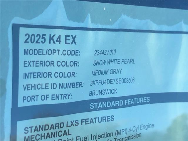 new 2025 Kia K4 car, priced at $24,515