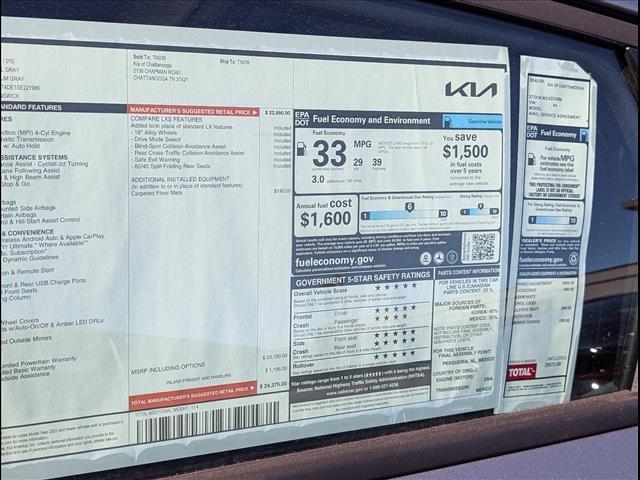 new 2025 Kia K4 car, priced at $23,225