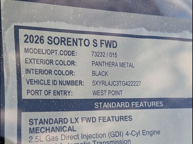 new 2026 Kia Sorento car, priced at $35,015