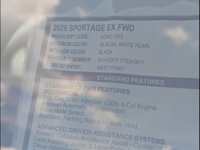 new 2026 Kia Sportage car, priced at $32,460