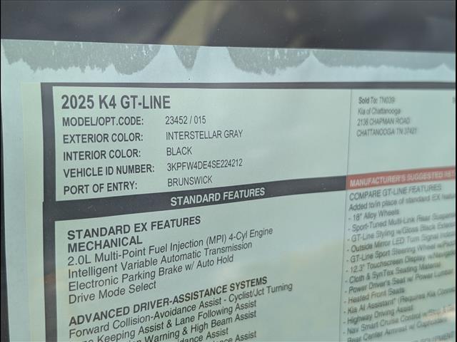 new 2025 Kia K4 car, priced at $26,215