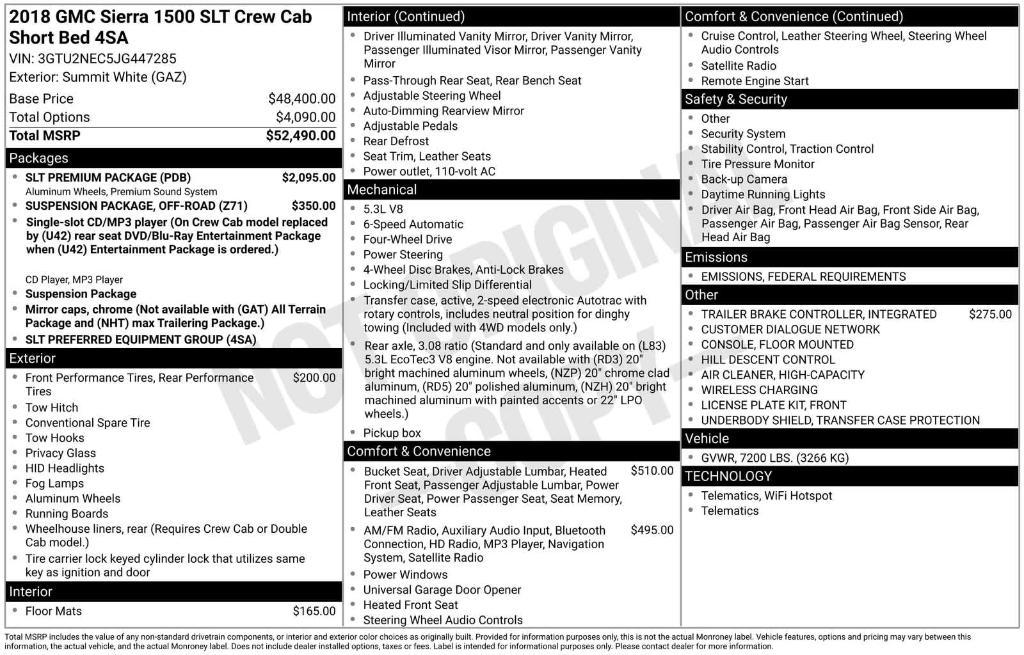 used 2018 GMC Sierra 1500 car, priced at $27,789