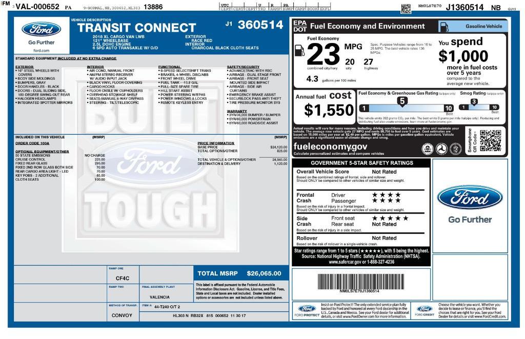 used 2018 Ford Transit Connect car, priced at $13,995