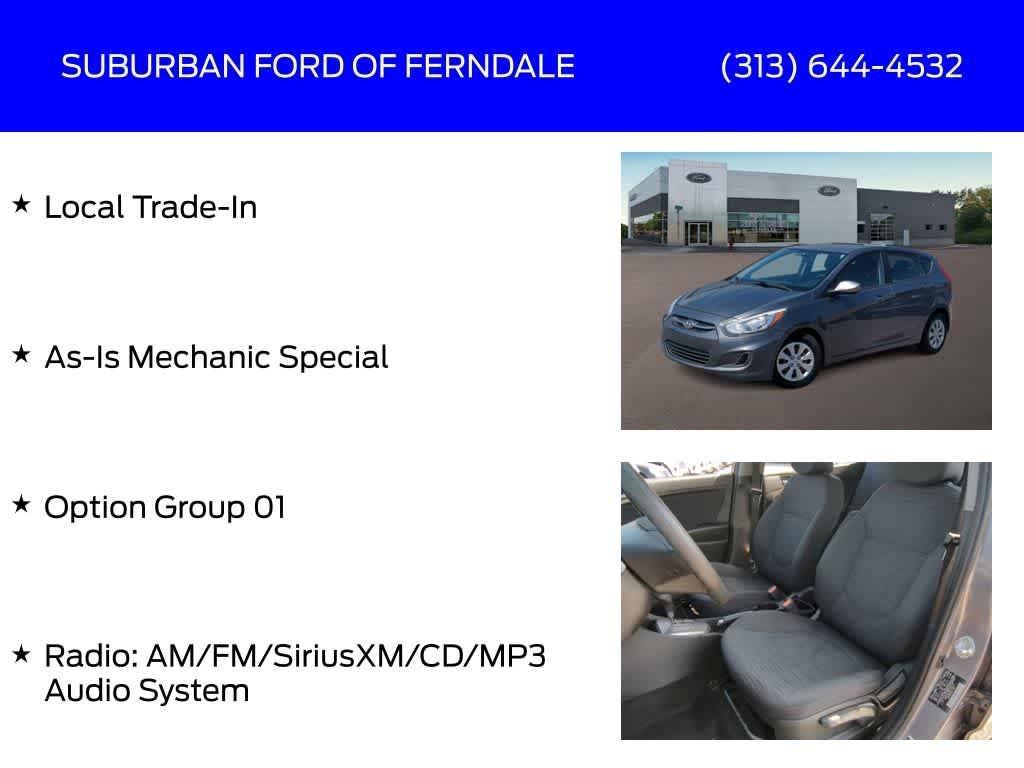 used 2015 Hyundai Accent car, priced at $4,899