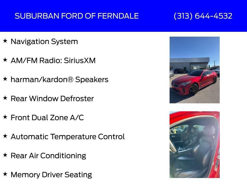 used 2018 Kia Stinger car, priced at $23,789