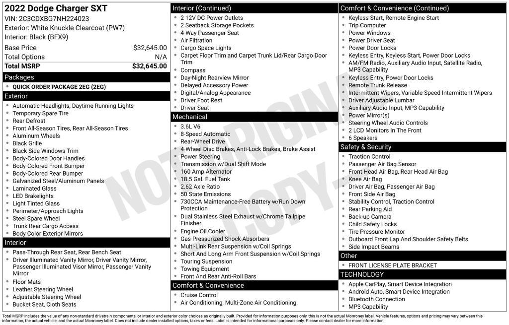 used 2022 Dodge Charger car, priced at $17,669