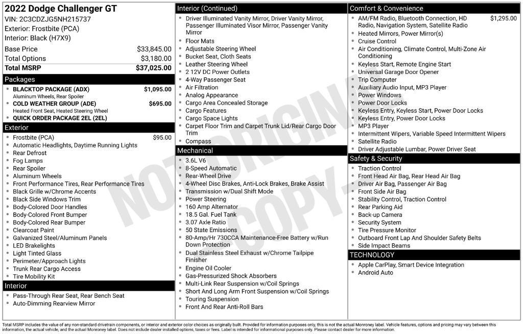used 2022 Dodge Challenger car, priced at $17,989