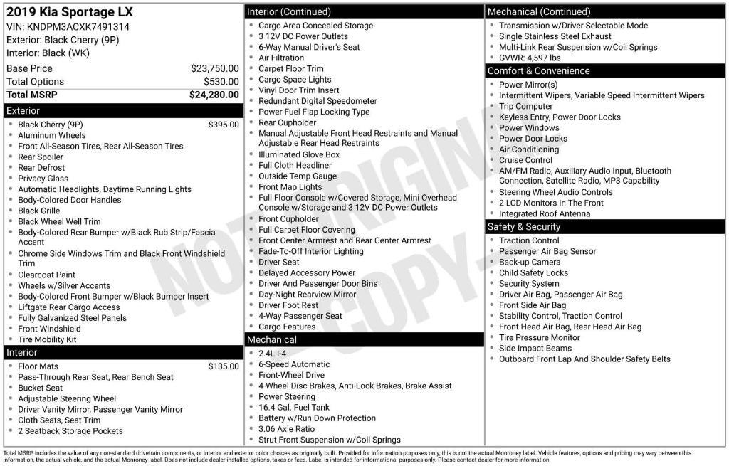 used 2019 Kia Sportage car, priced at $13,519