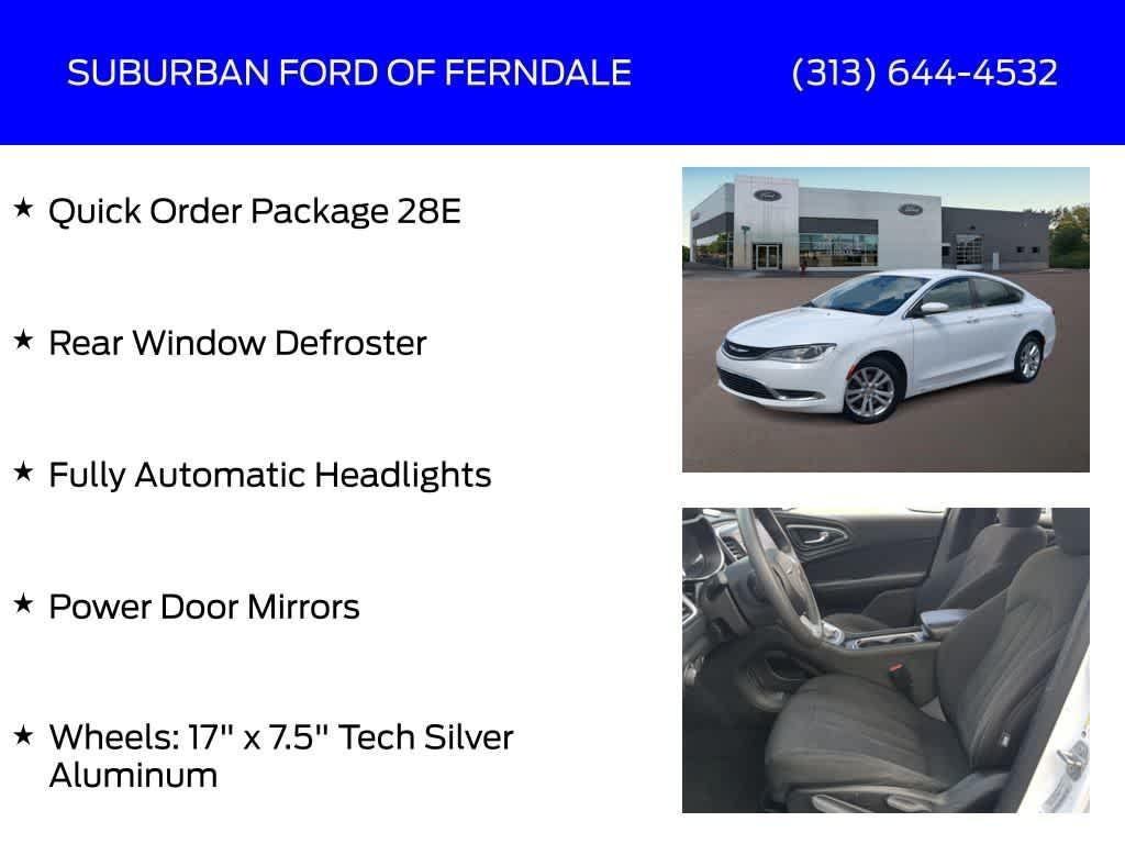 used 2015 Chrysler 200 car, priced at $7,459