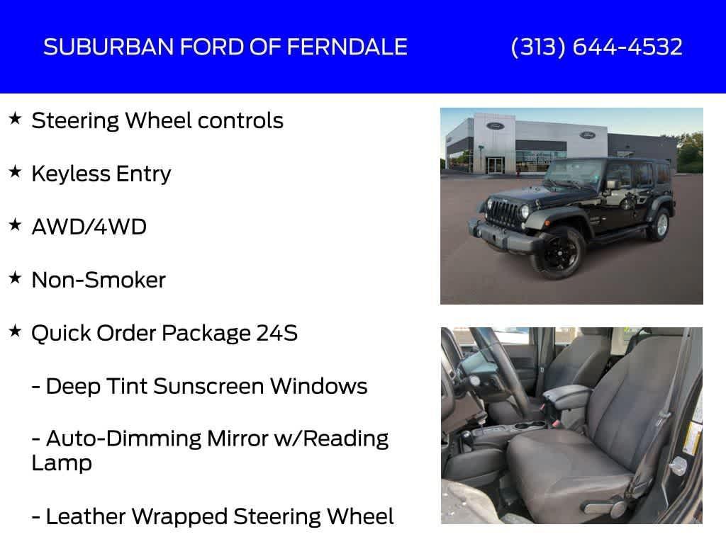 used 2015 Jeep Wrangler Unlimited car, priced at $12,995