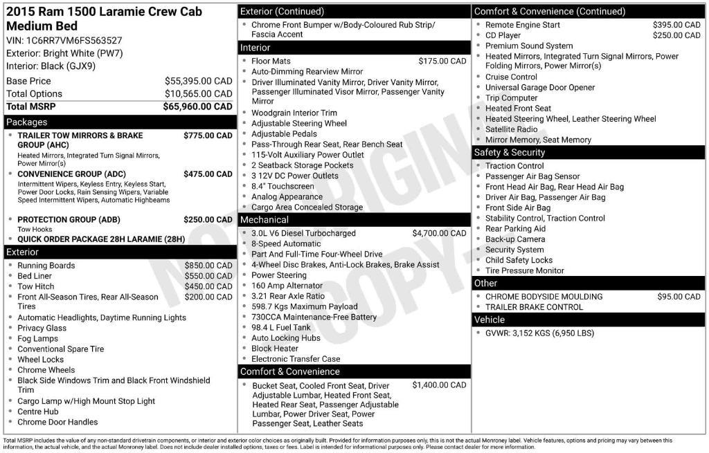 used 2015 Ram 1500 car, priced at $17,999
