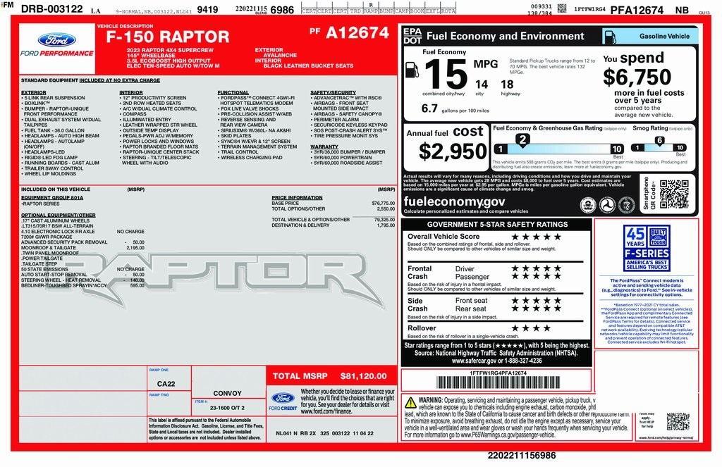 used 2023 Ford F-150 car, priced at $67,851