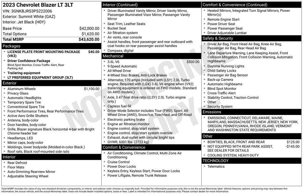used 2023 Chevrolet Blazer car, priced at $31,995
