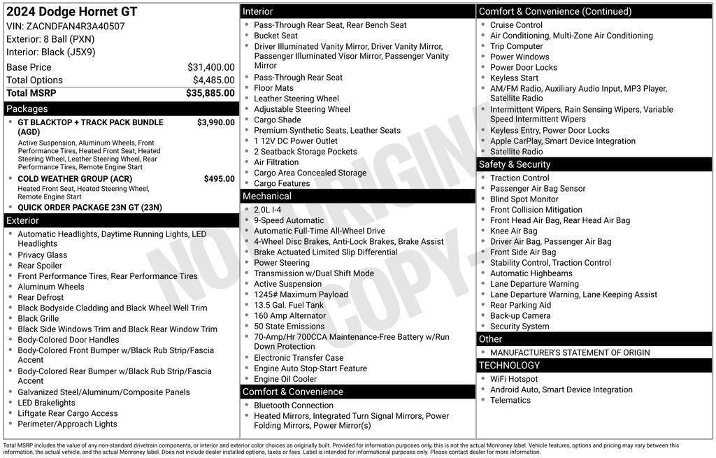used 2024 Dodge Hornet car, priced at $29,995
