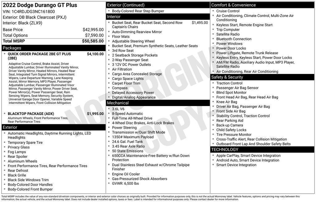 used 2022 Dodge Durango car, priced at $27,299