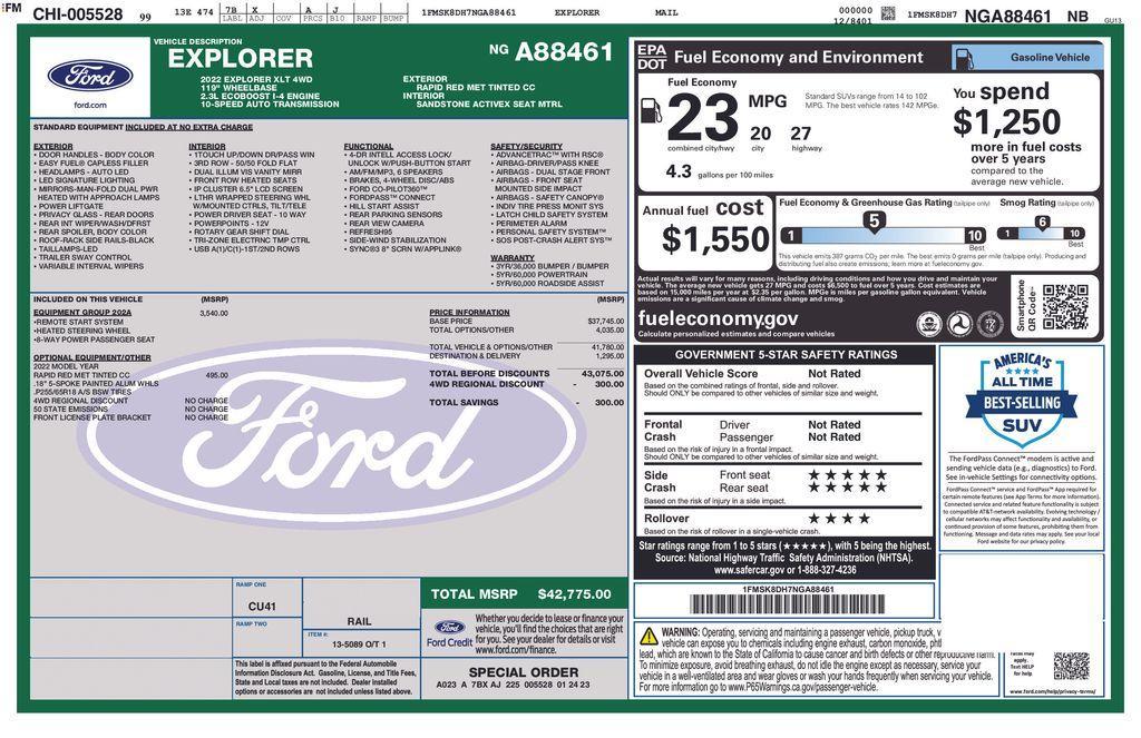 used 2022 Ford Explorer car, priced at $31,554