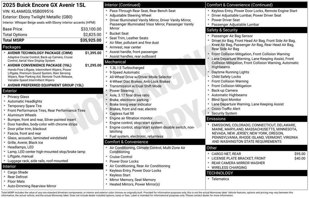 used 2025 Buick Encore GX car, priced at $33,494