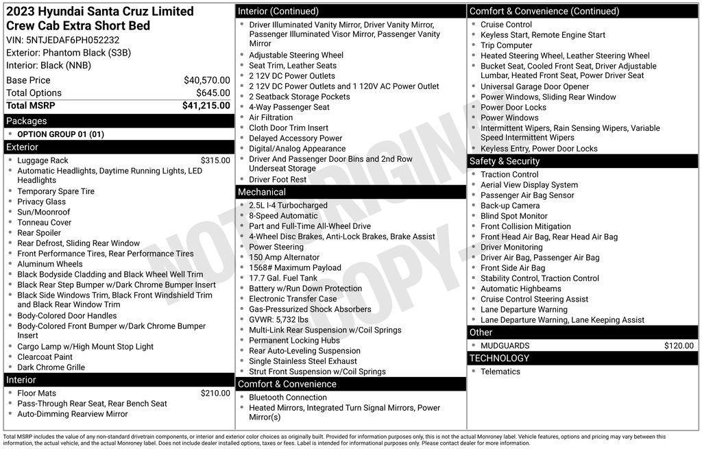 used 2023 Hyundai SANTA CRUZ car, priced at $28,424