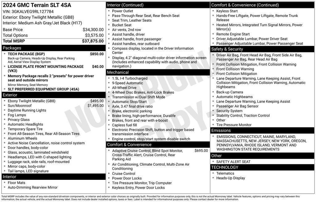 used 2024 GMC Terrain car, priced at $29,128