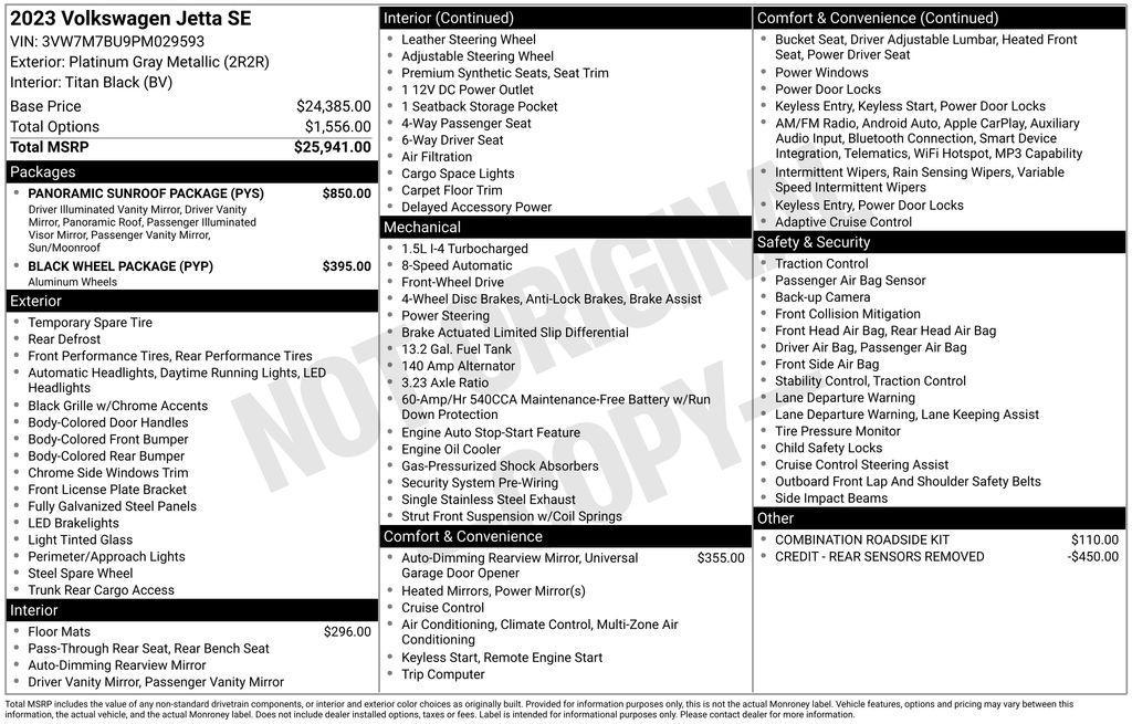 used 2023 Volkswagen Jetta car, priced at $21,489