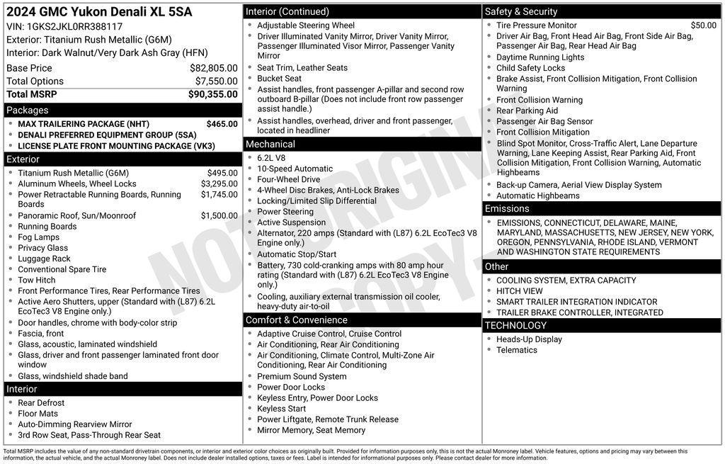 used 2024 GMC Yukon XL car, priced at $83,999