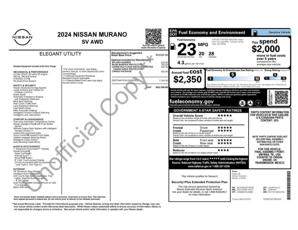 used 2024 Nissan Murano car, priced at $26,995