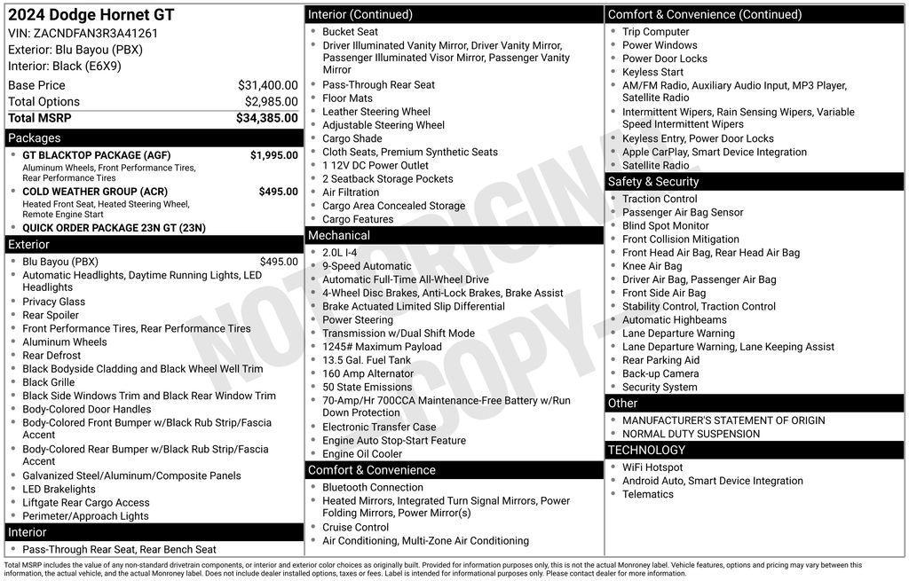 used 2024 Dodge Hornet car, priced at $33,900