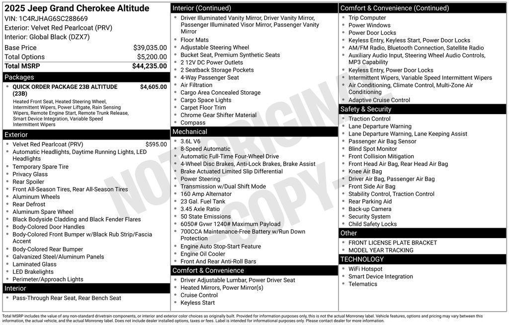 used 2025 Jeep Grand Cherokee car, priced at $39,900