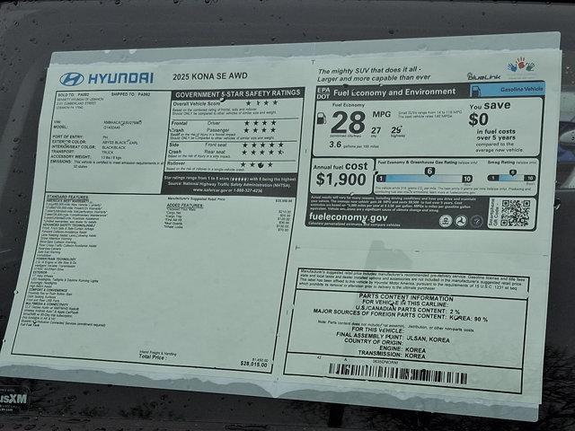 new 2025 Hyundai Kona car, priced at $27,622