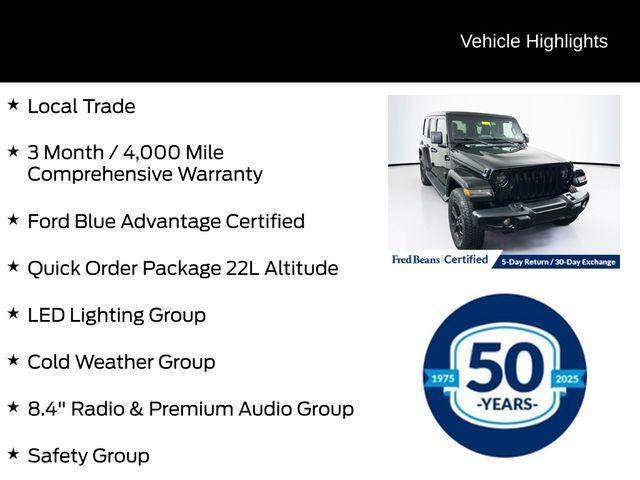 used 2021 Jeep Wrangler Unlimited car, priced at $33,910