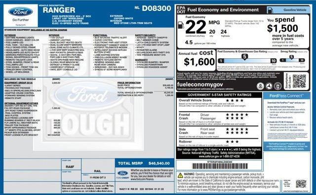 used 2022 Ford Ranger car, priced at $40,930