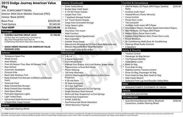 used 2015 Dodge Journey car, priced at $7,990