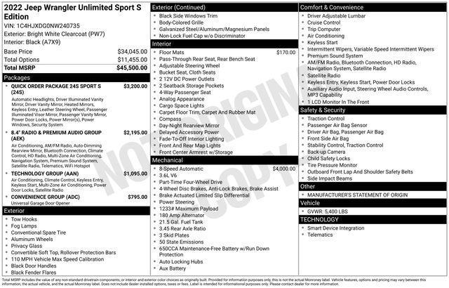 used 2022 Jeep Wrangler Unlimited car, priced at $30,988