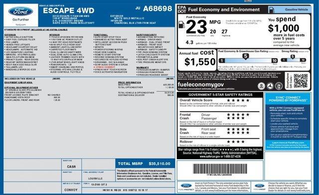 used 2018 Ford Escape car, priced at $16,380