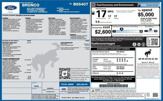 used 2023 Ford Bronco car, priced at $49,950