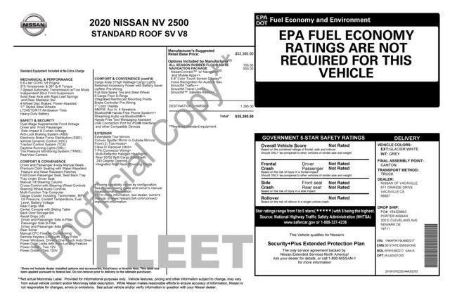 used 2020 Nissan NV Cargo NV2500 HD car, priced at $27,990