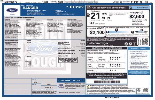 used 2023 Ford Ranger car, priced at $36,500