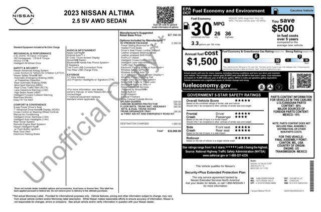 used 2023 Nissan Altima car, priced at $24,900