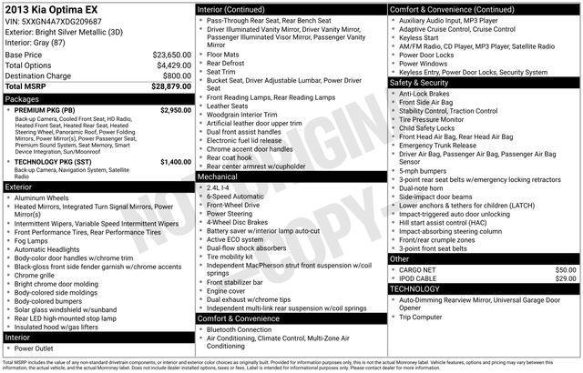 used 2013 Kia Optima car, priced at $8,900
