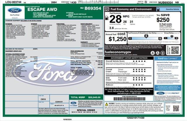 used 2022 Ford Escape car, priced at $21,239