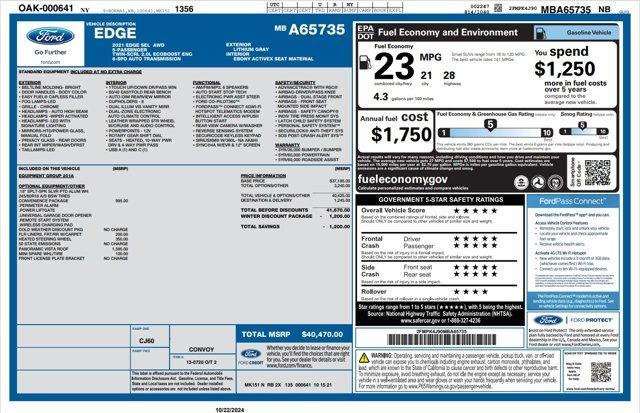 used 2021 Ford Edge car, priced at $23,939