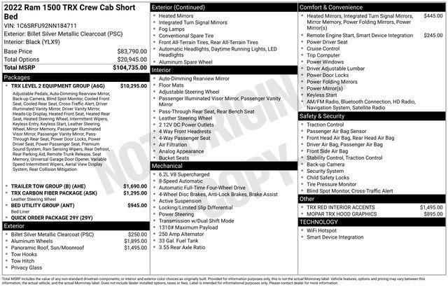 used 2022 Ram 1500 car, priced at $81,490