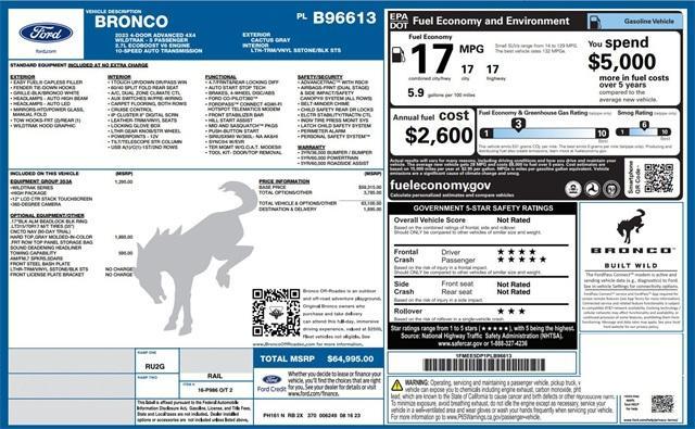 used 2023 Ford Bronco car, priced at $58,900