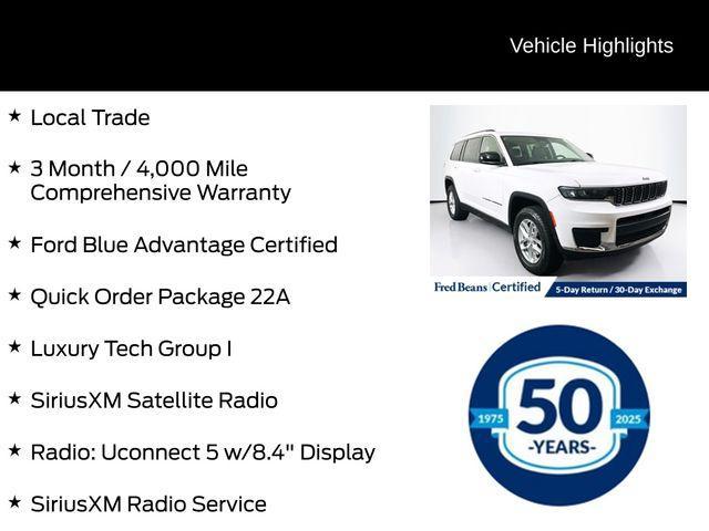 used 2021 Jeep Grand Cherokee L car, priced at $25,000