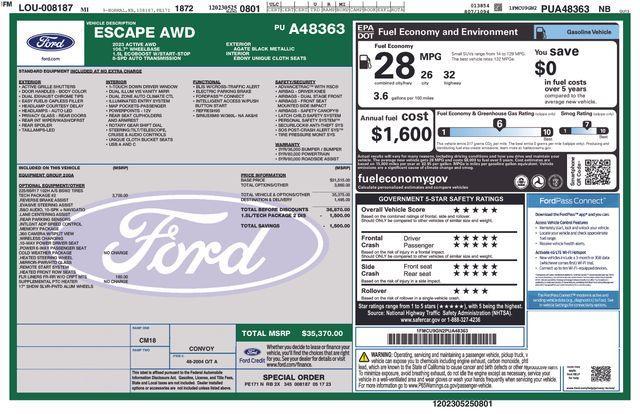 used 2023 Ford Escape car, priced at $24,500