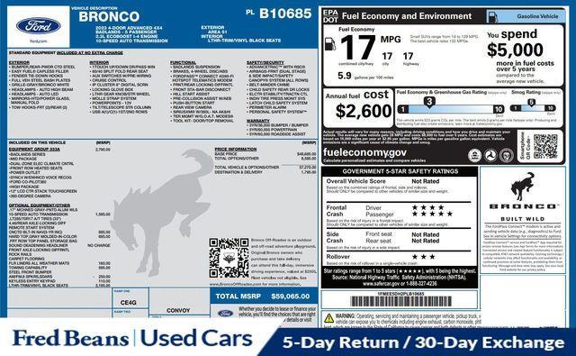 used 2023 Ford Bronco car, priced at $45,510