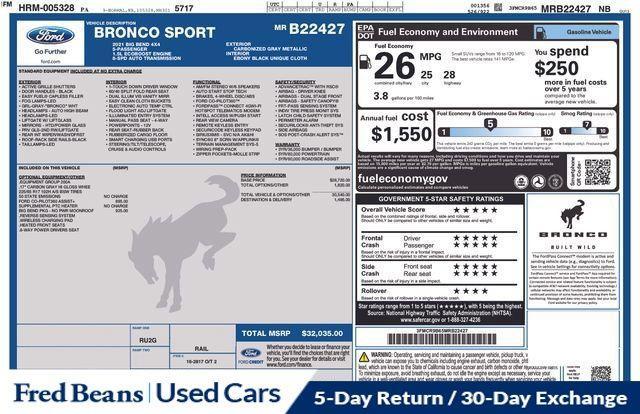 used 2021 Ford Bronco Sport car, priced at $23,900